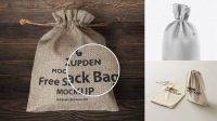 5888+ Textured Sack PSD Mockup Front View Creative Layered Mockup Freebie