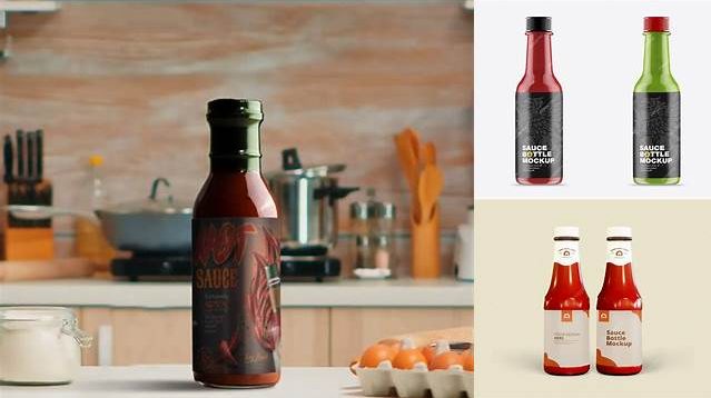 5890+ Ceramic Sauce Bottle PSD Mockup Free Mockup PSD Template