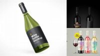 5892+ Dark Glass Red Wine Bottle PSD Mockup Download Customizable PSD