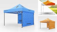 5897+ Display Tent with One Wall PSD Mockup Half Side View Exclusive Free Creative Resource