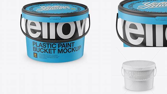 590+ Matte Plastic Bucket PSD Mockup Front View High-Resolution Graphic