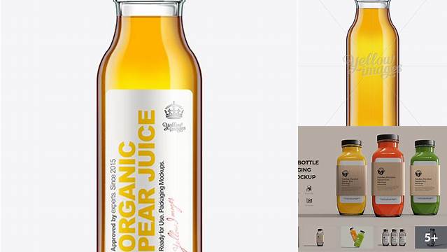 5902+ 13.7oz Glass Bottle PSD Mockup Advanced Free Graphic Template