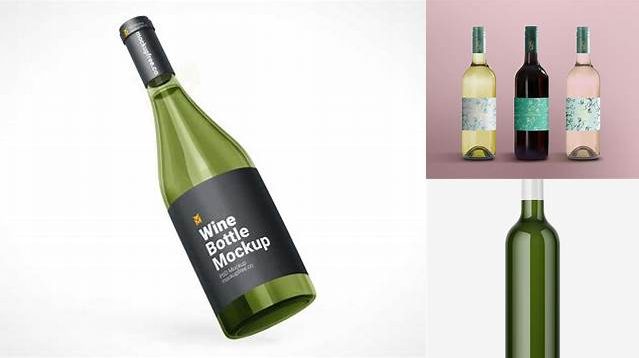 5902+ 750ml Green Wine Bottle PSD Mockup Best Free Mockup PSD