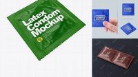 5902+ Matte Condom Packaging PSD Mockup Half Side View Elegant PSD Mockup