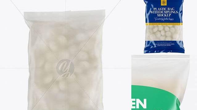 5905+ Frosted Plastic Bag With Dumplings & Matte Finish PSD Mockup PSD Free Download