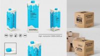 5908+ 1L Carton Box PSD Mockup Side View Exclusive Free PSD Mockups