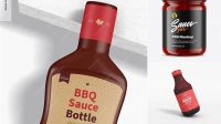 5911+ Plastic Jar with Barbecue Sauce PSD Mockup Unique High-Resolution Design Freebie