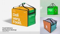 5912+ Food Delivery Backpack Mockup Creative Layered Design File