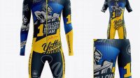 5914+ Men’s Cycling Speedsuit LS PSD Mockup Front View Free Photoshop Mockup Design