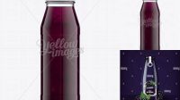 5915+ Clear Bottle with Blackberry Smoothie Mock-Up Download Now Free PSD Template