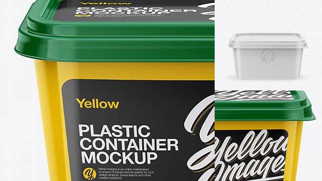 5917+ 450g Plastic Container PSD Mockup Front View High-Angle Shot High-Quality Digital Mockup Resource