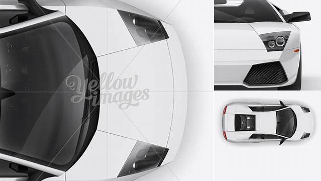 5917+ Lamborghini Murciélago PSD Mockup Top View Unique and Creative Free PSD File