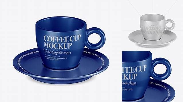 5918+ Metallic Coffee Cup Halfside View High Angle Custom Design Freebie PSD