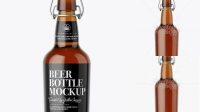 5919+ Amber Glass Beugel Bottle with Light Beer PSD Mockup Versatile and Modern PSD Mockup