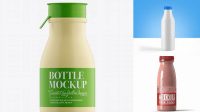 592+ Matte Plastic Dairy Bottle PSD Mockup Free PSD