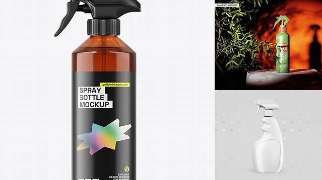 5922+ 500ml Bottle with Trigger Spray Top PSD Mockup Custom Graphic Mockup File