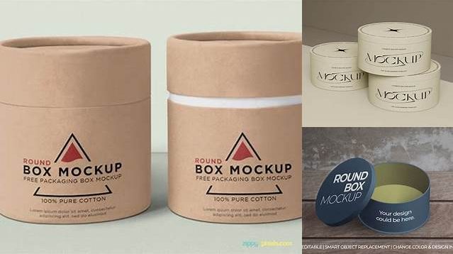 5922+ Matte Round Box PSD Mockup For Free Download