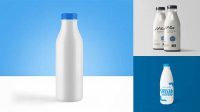 5923+ 360ml Plastic Bottle with Milk PSD Mockup Modern Design PSD Resource Free Download