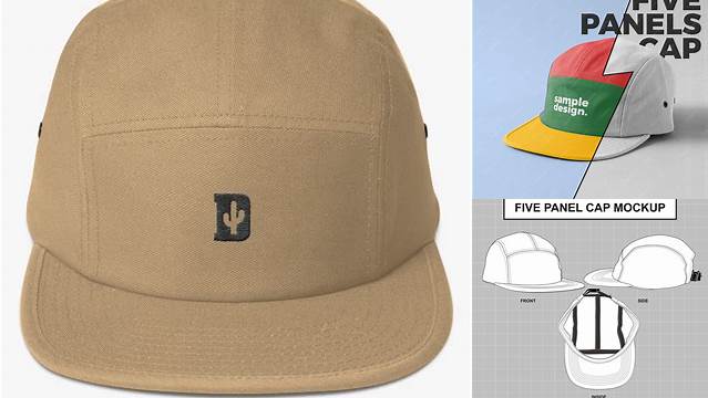 5923+ Five Panel Cap Mockup Smart PNG Image