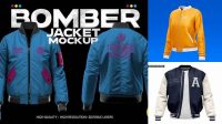 5925+ Mockup Jacket Bomber Free Graphic Mockup PSD