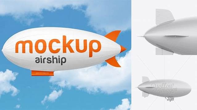 5925+ Zeppelin PSD Mockup Back Halfside View Free PSD Mockup Resource