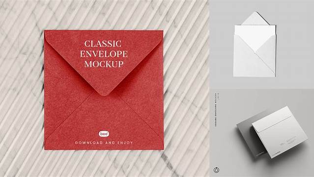 5926+ Square Envelope Mockup Layered PSD File