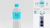 5928+ 500ml Blue PET Water Bottle PSD Mockup Front View Free PSD