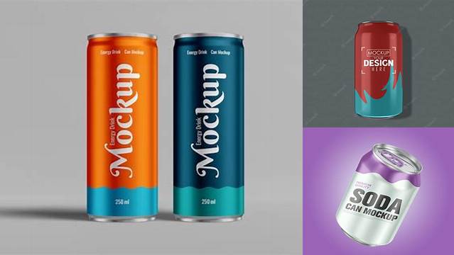 5929+ 250ml Aluminum Can PSD Mockup Editable Design PSD File