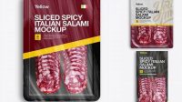 5931+ Plastic Tray with Spicy Italian Salami PSD Mockup For Free Download