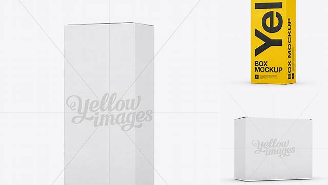 5932+ White Paper Box PSD Mockup 25° Angle Front View Eye-Level Shot Layered PSD for Easy Editing