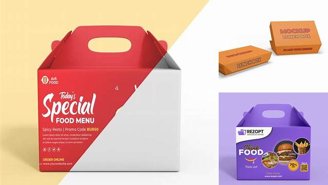 5933+ Glossy Lunch Box with Paper Sleeve PSD Mockup Download Professional PSD