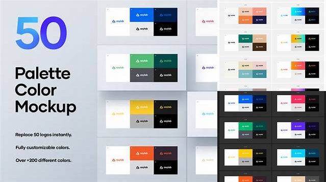 5936+ Color Palette PSD Mockup Top View Smart Object-Based PSD Template Free