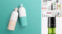 5936+ Metalllic Cosmetic Bottle PSD Mockup Modern Photoshop Resource