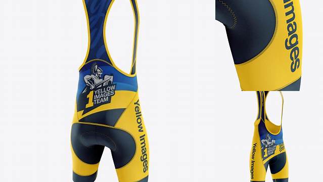 5938+ Men’s Cycling Bib Shorts PSD Mockup Back Right Half Side View Digital Download PSD for Free