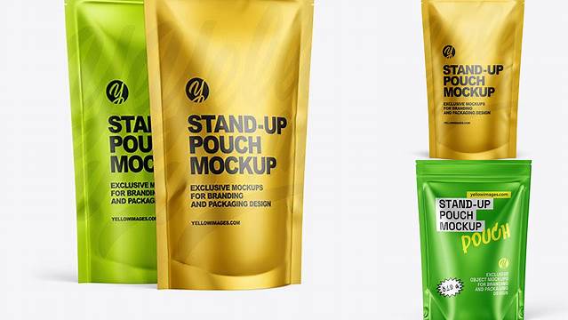 5938+ Metallic Stand-up Pouch PSD Mockup Photoshop Freebie