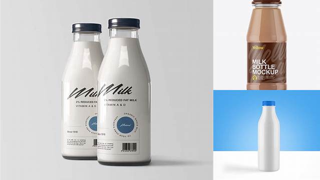 5938+ Plastic Bottle With Chocolate Milk PSD Mockup Free PSD for Designers