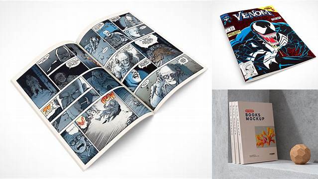 5948+ Comic Book Mockup Free Free PSD