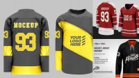 5948+ Ice Hockey Jersey Mockup Free Modern PSD Templates