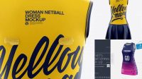 595+ Women Netball Dress HQ PSD Mockup Back View Premium Quality PSD Freebie