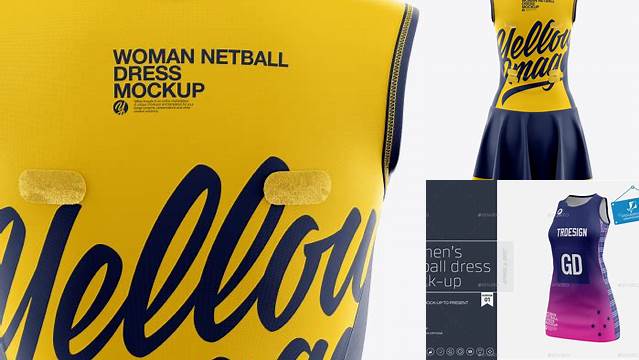 595+ Women Netball Dress HQ PSD Mockup Back View Premium Quality PSD Freebie