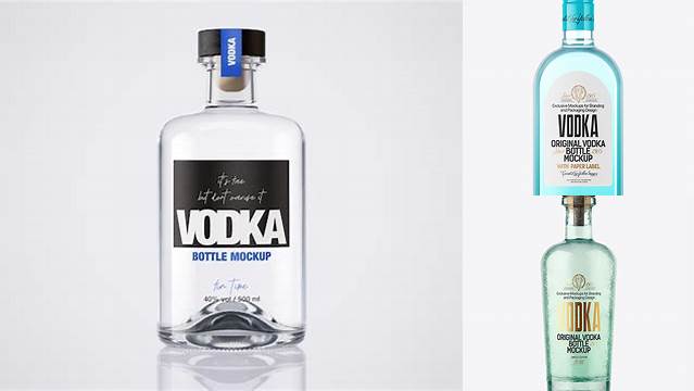 5954+ Vintage Vodka Bottle PSD Mockup Elegant Photoshop Mockup