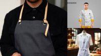 5956+ Waiter Uniform Mockup Free Digital Download