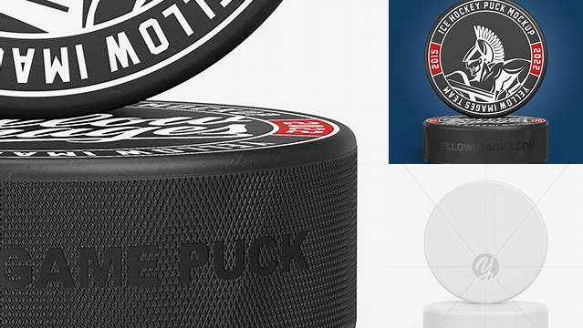 5957+ Two Hockey Pucks PSD Mockup Easy-to-Use PSD Template