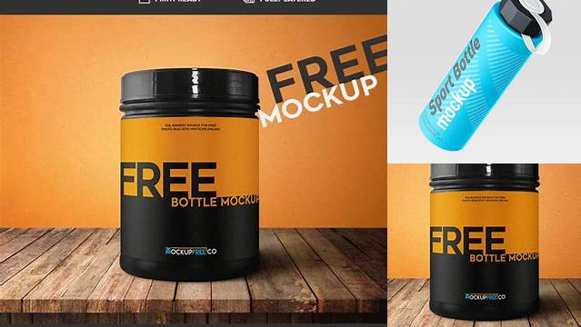 596+ Blue Sport Nutrition Bottle PSD Mockup Front View High-Angle Shot Stylish PSD for Free