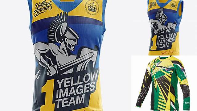 5962+ Aussie Rules Jersey PSD Mockup Front View Photoshop Resource Free