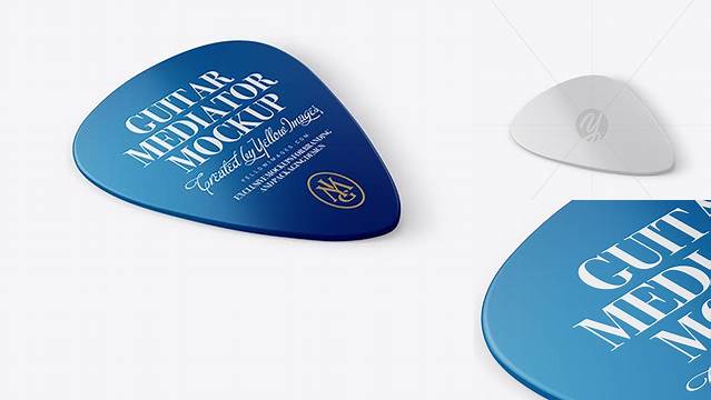 5964+ Guitar Mediator PSD Mockup Half Side View High-Angle Shot Editable Graphic Design Files