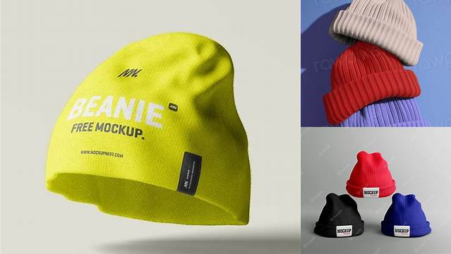 5967+ Beanie Hat PSD Mockup Top View Premium Freebie for Designers