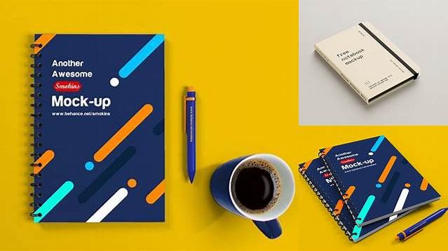 5969+ Notebook PSD Mockup Half Side View High-Angle Shot Creative Layered Mockup Freebie