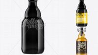 597+ Black Glass Beer Bottle 330ml Smart Object PSD Free Resource