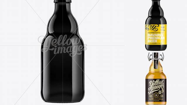 597+ Black Glass Beer Bottle 330ml Smart Object PSD Free Resource